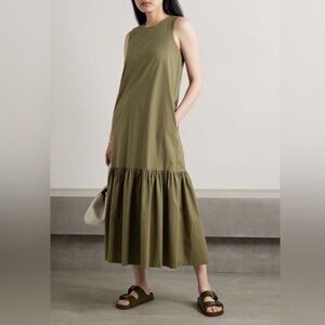 Frankie Shop Gathered Tiered Cotton - Poplin Midi Dress